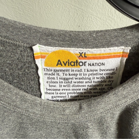 Aviator Nation neon 5 stripe crop sweatshirt - Picture 4 of 5